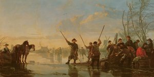 Scène de patinage avec la Meuse à Dordrecht, c.1655-60